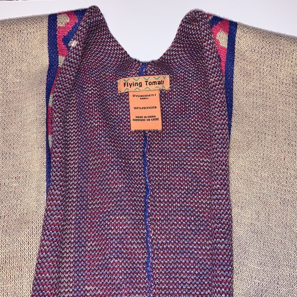 Flying Tomato Boho Fringed Poncho - Women’s Size Small - Picture 6 of 8